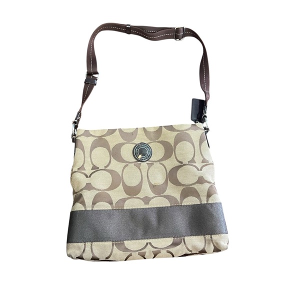 Coach Signature Crossbody Shoulder Handbag Purse Brown - Picture 2 of 12
